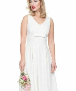 Voodoo Vixen Monroe White Bridal Dress 13 Voodoo Vixen Monroe White Bridal Dress -ROCKABILLY TOPS Shop Monroe White Bridal Dress Voodoo Vixen 4 300x