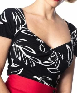 Banned Palm Twist Front Top -ROCKABILLY TOPS Shop Palm Twist Front Top Banned 4 300x
