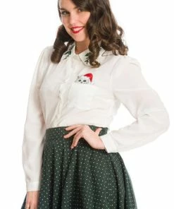 Banned Pocket Cat Blouse -ROCKABILLY TOPS Shop Pocket Cat Blouse Banned 3 300x