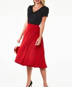 Voodoo Vixen Ramona Knit V-neck Top With Bow Detail At Sleeve -ROCKABILLY TOPS Shop Ramona Knit V neck Top With Bow Detail At Sleeve Voodoo Vixen 4 300x