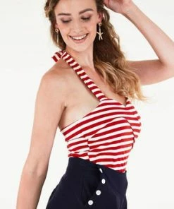 Voodoo Vixen Ronnie Stripe Halter Top 12 Voodoo Vixen Ronnie Stripe Halter Top -ROCKABILLY TOPS Shop Ronnie Stripe Halter Top Voodoo Vixen 3 300x