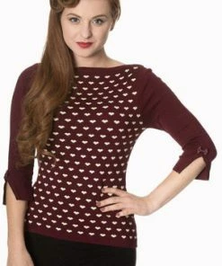 Banned Rules Of The Heart Jersey Top -ROCKABILLY TOPS Shop Rules Of The Heart Jersey Top Banned 7 300x