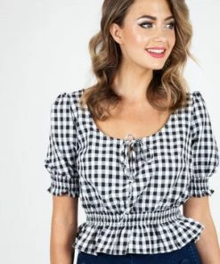 Voodoo Vixen Sadie Gingham Top 20 Voodoo Vixen Sadie Gingham Top -ROCKABILLY TOPS Shop Sadie Gingham Top Voodoo Vixen 6 300x
