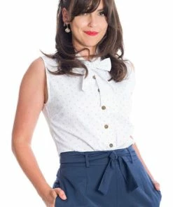 Banned Sea Scape Blouse -ROCKABILLY TOPS Shop Sea Scape Blouse Banned 3 300x