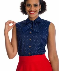 Banned Sea Scape Blouse -ROCKABILLY TOPS Shop Sea Scape Blouse Banned 6 300x