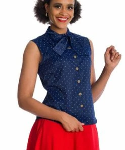 Banned Sea Scape Blouse -ROCKABILLY TOPS Shop Sea Scape Blouse Banned 9 300x