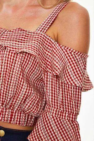 Voodoo Vixen Sophia Loren Gingham Ruffle Crop Top 7 Voodoo Vixen Sophia Loren Gingham Ruffle Crop Top - Image 5