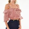 Voodoo Vixen Sophia Loren Gingham Ruffle Crop Top -ROCKABILLY TOPS Shop Sophia Loren Gingham Ruffle Crop Top Voodoo Vixen 300x