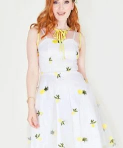 Voodoo Vixen Stacey Pineapple Flared Dress