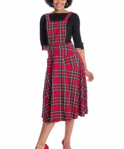 Banned Sweet Tartan Pinafore Dress