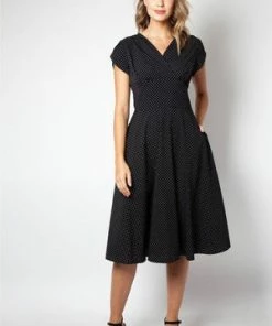 Voodoo Vixen Tabby Polka Dot Tea Dress 31 Voodoo Vixen Tabby Polka Dot Tea Dress -ROCKABILLY TOPS Shop Tabby Polka Dot Tea Dress Voodoo Vixen 10 300x