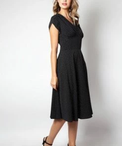 Voodoo Vixen Tabby Polka Dot Tea Dress 35 Voodoo Vixen Tabby Polka Dot Tea Dress -ROCKABILLY TOPS Shop Tabby Polka Dot Tea Dress Voodoo Vixen 14 300x
