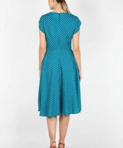 Voodoo Vixen Tabby Polka Dot Tea Dress 25 Voodoo Vixen Tabby Polka Dot Tea Dress -ROCKABILLY TOPS Shop Tabby Polka Dot Tea Dress Voodoo Vixen 4 300x