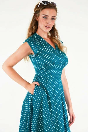 Voodoo Vixen Tabby Polka Dot Tea Dress 3 Voodoo Vixen Tabby Polka Dot Tea Dress