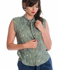 Banned Tennis Love Blouse 9 Banned Tennis Love Blouse -ROCKABILLY TOPS Shop Tennis Love Blouse Banned 3 300x