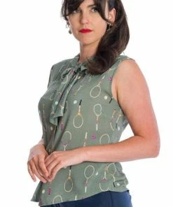 Banned Tennis Love Blouse 10 Banned Tennis Love Blouse -ROCKABILLY TOPS Shop Tennis Love Blouse Banned 4 300x