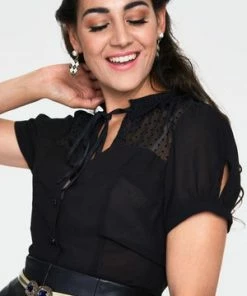 Voodoo Vixen VV X Acid Doll Coalette Blouse 9 Voodoo Vixen VV X Acid Doll Coalette Blouse -ROCKABILLY TOPS Shop VV X Acid Doll Coalette Blouse Voodoo Vixen 3 300x