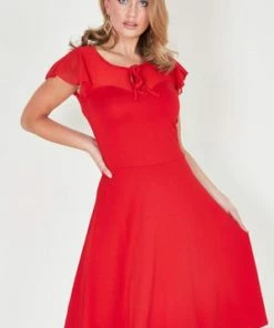 Voodoo Vixen Victoria Flutter Sleeve Dress 15 Voodoo Vixen Victoria Flutter Sleeve Dress -ROCKABILLY TOPS Shop Victoria Flutter Sleeve Dress Voodoo Vixen 3 300x