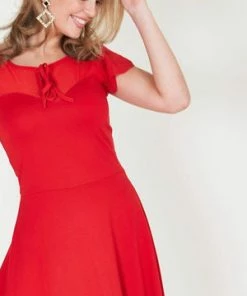 Voodoo Vixen Victoria Flutter Sleeve Dress 16 Voodoo Vixen Victoria Flutter Sleeve Dress -ROCKABILLY TOPS Shop Victoria Flutter Sleeve Dress Voodoo Vixen 4 300x