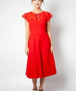 Voodoo Vixen Victoria Flutter Sleeve Dress 17 Voodoo Vixen Victoria Flutter Sleeve Dress -ROCKABILLY TOPS Shop Victoria Flutter Sleeve Dress Voodoo Vixen 5 300x