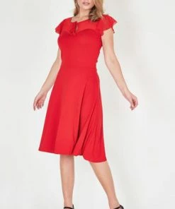 Voodoo Vixen Victoria Flutter Sleeve Dress