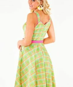 Voodoo Vixen Vita Rainbow Tartan Summer Dress -ROCKABILLY TOPS Shop Vita Rainbow Tartan Summer Dress Voodoo Vixen 12 300x