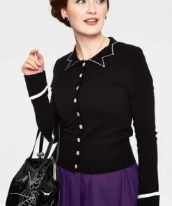 Voodoo Vixen Winifred Pointy Collar Cardigan