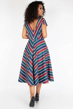 Voodoo Vixen Addison Striped Swing Dress 4 Voodoo Vixen Addison Striped Swing Dress - Image 2