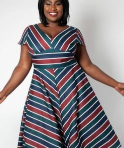 Voodoo Vixen Addison Striped Swing Dress 13 Voodoo Vixen Addison Striped Swing Dress -ROCKABILLY TOPS Shop addison striped swing dress voodoo vixen 5 300x