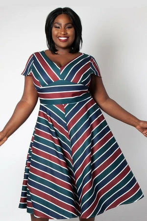 Voodoo Vixen Addison Striped Swing Dress 7 Voodoo Vixen Addison Striped Swing Dress - Image 5