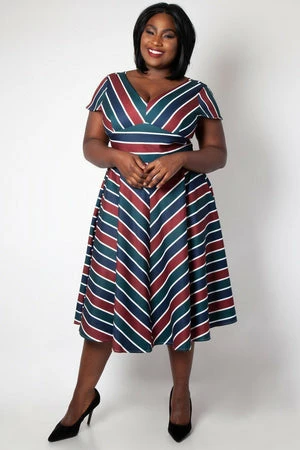 Voodoo Vixen Addison Striped Swing Dress 9 Voodoo Vixen Addison Striped Swing Dress - Image 7