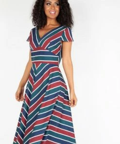 Voodoo Vixen Addison Striped Swing Dress