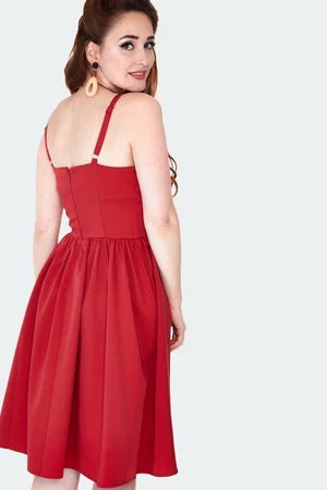 Voodoo Vixen Adjustable Strap Solid Flare Dress 4 Voodoo Vixen Adjustable Strap Solid Flare Dress - Image 2