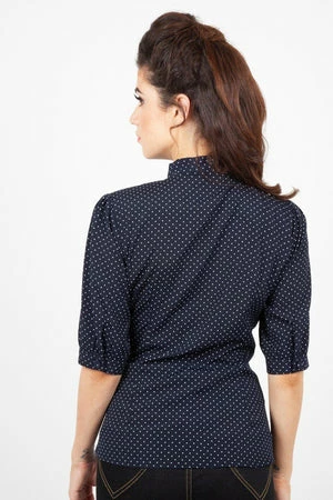 Voodoo Vixen Alex Polka Dot Blouse 4 Voodoo Vixen Alex Polka Dot Blouse - Image 2