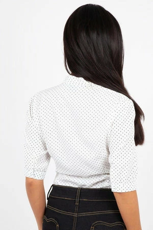 Voodoo Vixen Alex Polka Dot Blouse 7 Voodoo Vixen Alex Polka Dot Blouse - Image 5