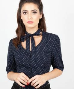 Voodoo Vixen Alex Polka Dot Blouse