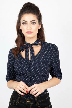 Voodoo Vixen Alex Polka Dot Blouse 3 Voodoo Vixen Alex Polka Dot Blouse