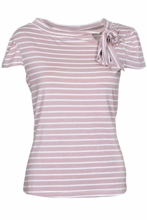 Voodoo Vixen Alexa Collar Bow Stripe Top 6 Voodoo Vixen Alexa Collar Bow Stripe Top - Image 4