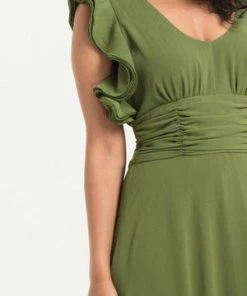 Voodoo Vixen Amelia Olive Gown -ROCKABILLY TOPS Shop amelia olive gown voodoo vixen 4 300x