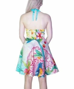 Dr Faust American Robin Henna Pastel Mini Dress - Leonie -ROCKABILLY TOPS Shop american robin henna pastel mini dress leonie dr faust 2 300x