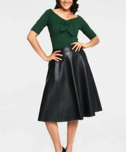 Voodoo Vixen Anika Tie Front Pullover Top -ROCKABILLY TOPS Shop anika green tie front pullover top tpa 2463 03.1071 300x