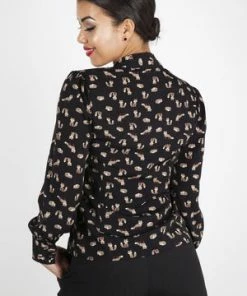 Voodoo Vixen Arya Fox Print Shirt -ROCKABILLY TOPS Shop arya fox print shirt voodoo vixen 2 300x