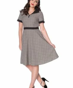 Banned Brains & Brawn Flare Dress -ROCKABILLY TOPS Shop brains brawn flare dress banned 3 300x