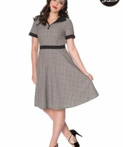 Banned Brains & Brawn Flare Dress -ROCKABILLY TOPS Shop brains brawn flare dress banned 5 300x