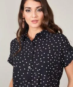 Voodoo Vixen Brie Brie Polka Dot Shirt 11 Voodoo Vixen Brie Brie Polka Dot Shirt -ROCKABILLY TOPS Shop brie brie polka dot shirt voodoo vixen 4 300x