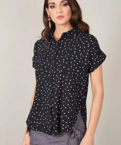 Voodoo Vixen Brie Brie Polka Dot Shirt