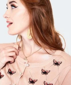 Voodoo Vixen Butterfly Embroidered Cardigan -ROCKABILLY TOPS Shop butterfly emb cardigan caa 3602 04.1363 300x
