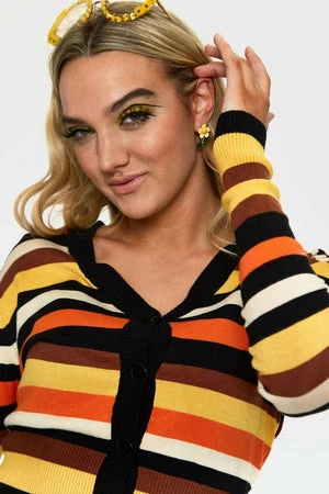 Voodoo Vixen Sweet Candy Corn Stripe Crop Cardigan 7 Voodoo Vixen Sweet Candy Corn Stripe Crop Cardigan - Image 5
