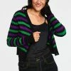 Voodoo Vixen Sour Candy Corn Stripe Crop Cardigan