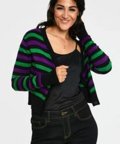 Voodoo Vixen Sour Candy Corn Stripe Crop Cardigan